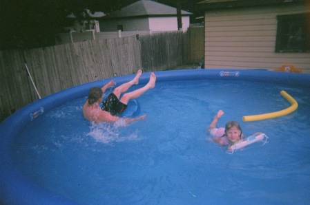 chris and mackenzie going for a swim