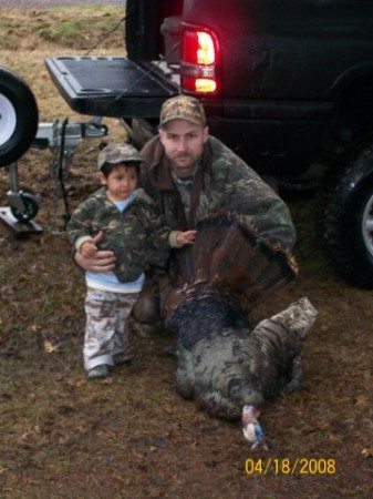 my son hoyt  and spring turkey 4/2008