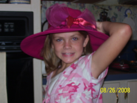 Ciara modeling her pink hat!