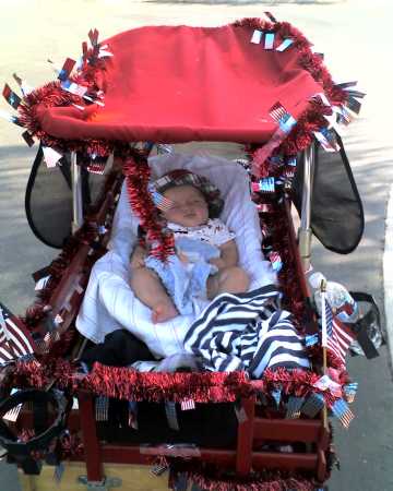 jack in the wagon on 4th of July ( 5 months)