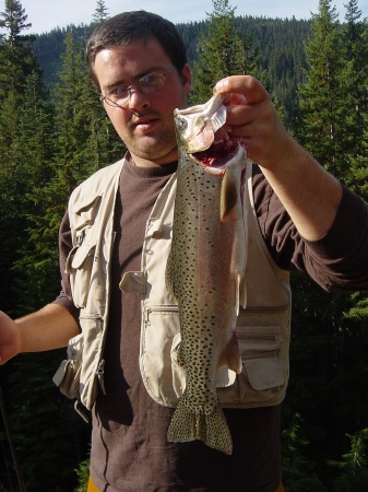 Son Paul with native cutthroat trout