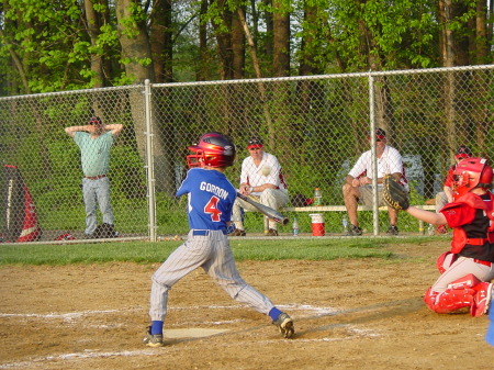 Justin at the plate.