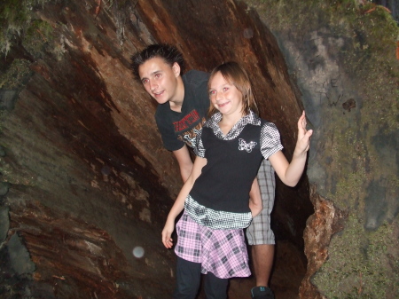 Cody and Hanna in Redwoods, Oct 2008