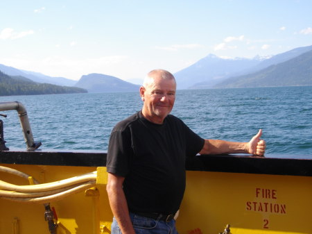 On the Nakusp Ferry.