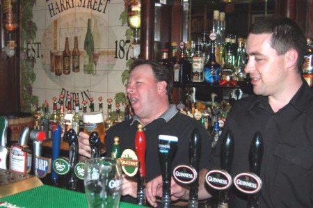 Pouring a Bass at a pub in Dublin.