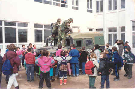 Kosovo '00-01;Our Medcap team getting supplies