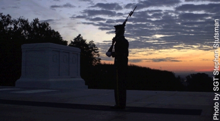 Beautiful sunset pic at the Tomb in Arlington