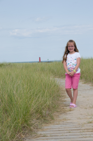 Tori at Resort in Wisonsin on Lake Michigan Walk