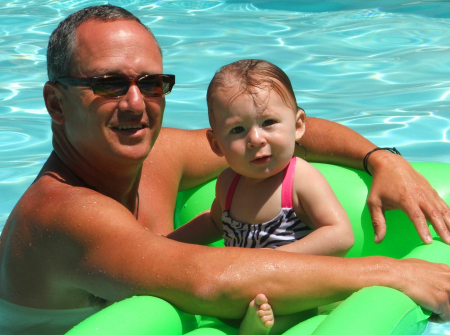Grandbaby Bailey and I hangin at the pool