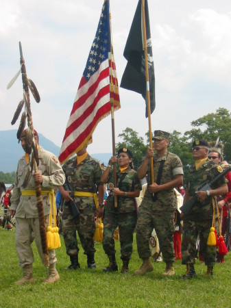 me bring the Eagle Staff at a Pow Wow 2005