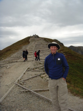 Terry walking up mountain in Poland, 2011