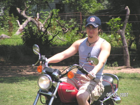 Jon riding his motorcycle