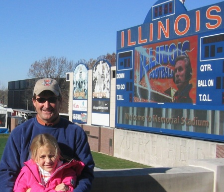 Dad and Haley at Illini Football game