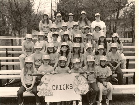 Chicks softball team around 1976 or 1977