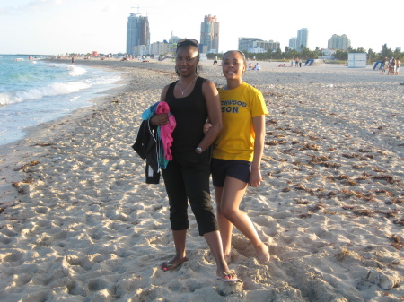My daughter and I on South Beach in Miami, FL