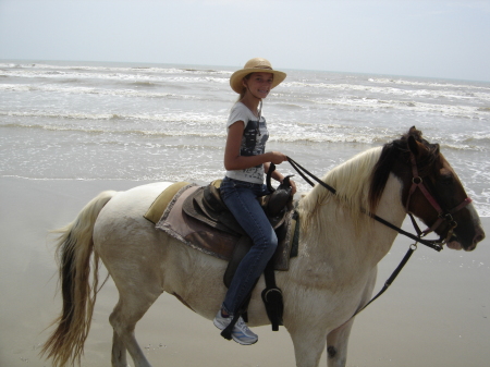 Kristyna riding on the Beach
