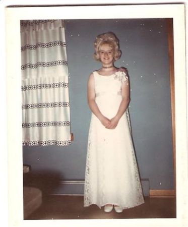 Judy in her prom dress.