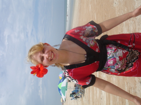 Tonya posing on Daytona Beach