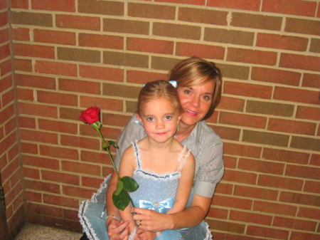 My daughter Linsey and I at her ballet recital