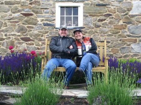 My husband and I out at the vineyard.