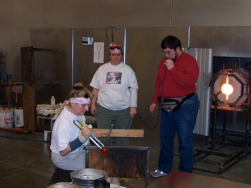 Blowing Glass Balls for Christmas