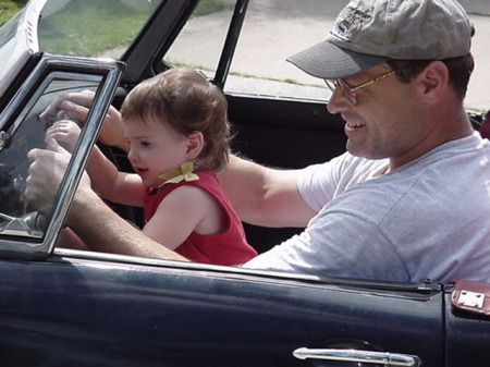 Laura takes the 1964 MGB for a spin.