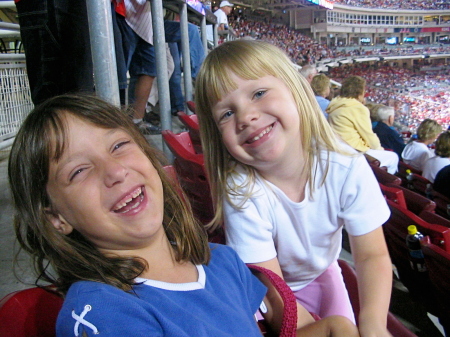 Emily and her friend Alyssa - Cincinnati Reds