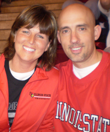 wife Michelle and I at ISU/Bradley game