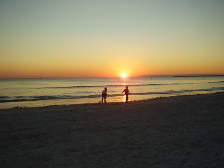 my kids on the beach