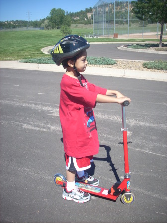 angelo playing at the park