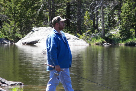 Cory fishing at Lake Arden