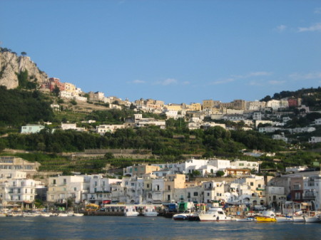 view of Capri from the boat