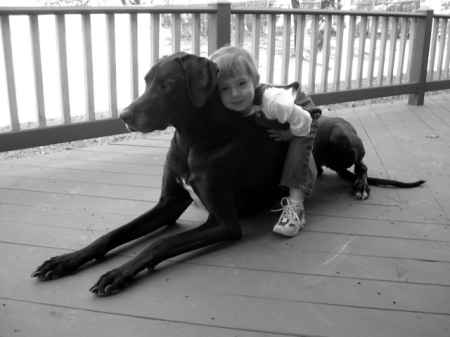 Emma and Izzy the gentle giant