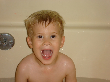 Ethan loves his bath time