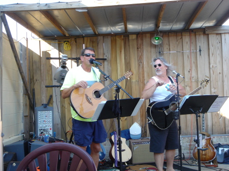 My acoustic duo playing at The Main St Tower