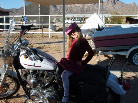 my baby on our Harley