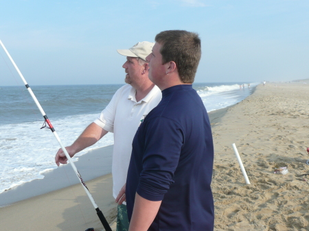 Billy fishing with Uncle Selwyn