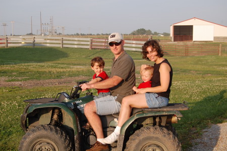 My wife and boys at Grandpa's farm in IA