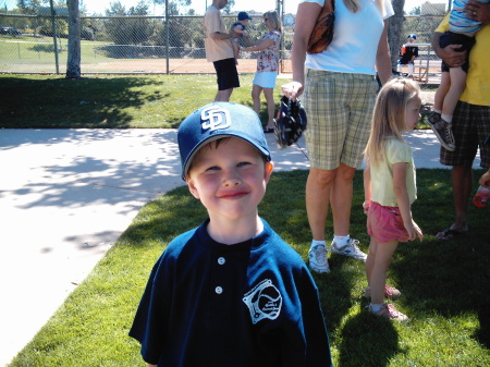 My son playing T-Ball