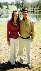 carole and justin at our pond.