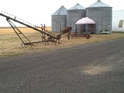 Grain Bins and Farm Equipment