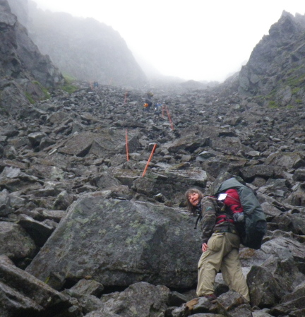 Nancy ascending the Chilkoot Pass (2010)