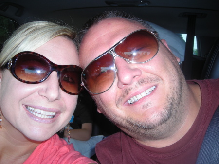 Chad and I on our way to the beach...