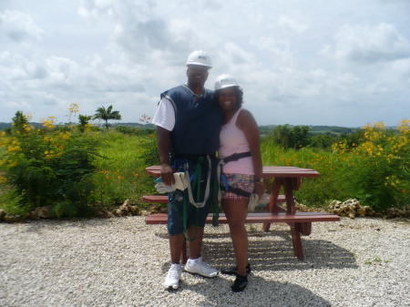 hubby and i going on the zip liner