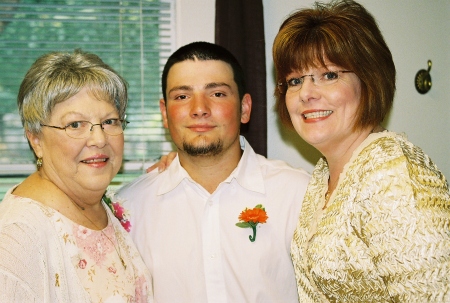 My mom, my son and I on my wedding day