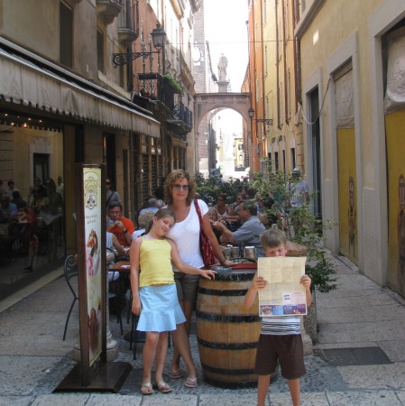 Me and the kids in Verona, Italy