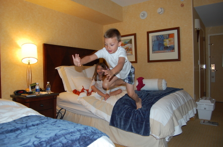 Juming on bed - San Diego 2008