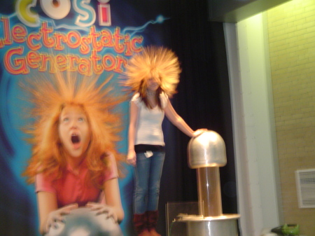 Heather getting a shock at COSI