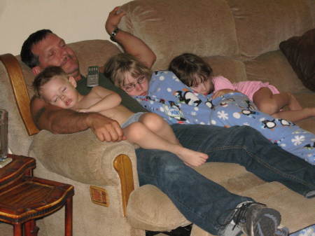 Chillin with three of the grandkids