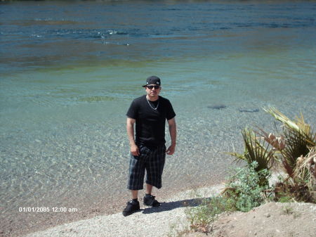 my son at the river having fun.